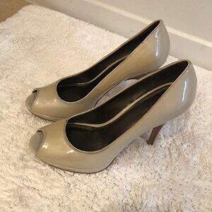 Patent Leather Calvin Klein Open Toe High Heels